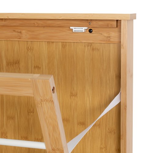 Wall-Mounted Clothes Drying Rack, Bamboo, Collapsible, 23 in W x 42 in H