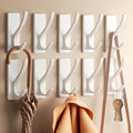Pickpiff White Self-Adhesive Coat Hooks - 13LB Extra Strong Stainless Steel Wall Hooks | 10 Pack for Towels, Utensils, and More