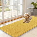 OLANLY Dog Door Mat - Absorbent Non-Slip Washable Chenille Mat for Muddy Paws | 47x20 Yellow
