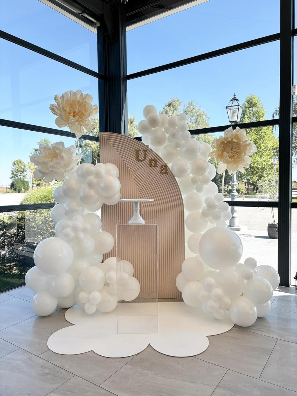 White Latex Balloons - 55pcs 12-Inch White Balloons with Ribbon for Celebrations & Events