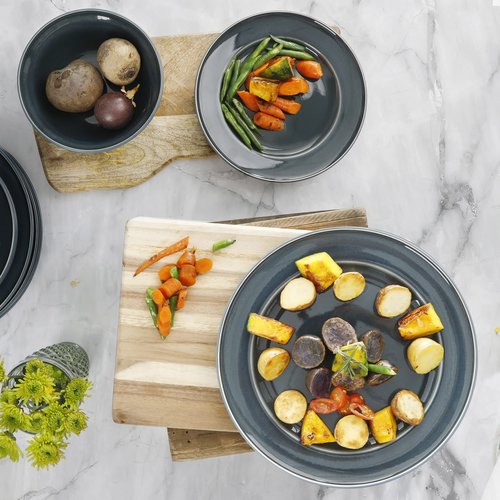 Martha Stewart Portillo 12 Piece Reactive Stoneware Dinnerware Set - Blue