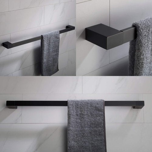 KRAUS Stelios 24-inch Bathroom Towel Bar, Matte Black Finish, KEA-19937MB