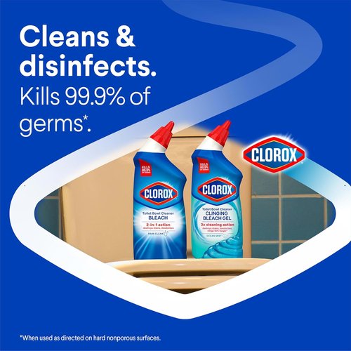 Clorox Toilet Bowl Cleaner - Rain Clean Formula for Powerful Stain Removal | 24 Fl Oz