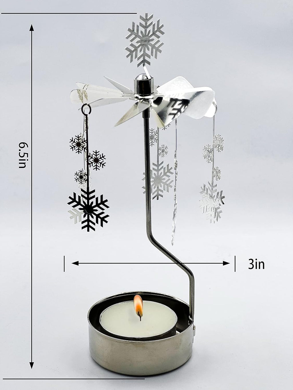 Skiennix Rotary Candle Holder - Elegant Spinning Metal Design | Perfect Small Gift for Any Occasion