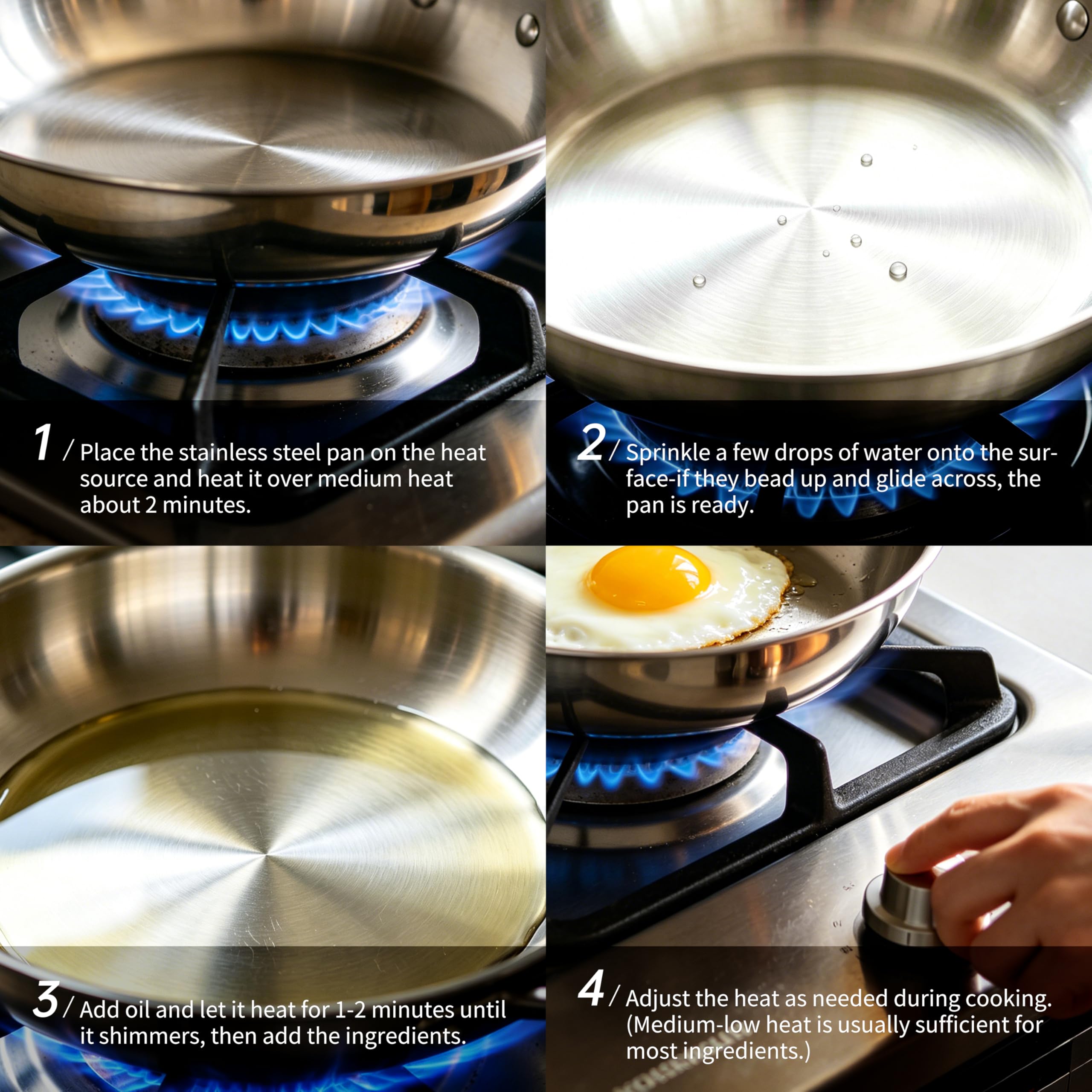 SANFELA 12 Inch Stainless Steel Frying Pan, 5-Ply Stainless Clad Design