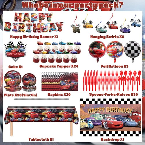 197 PCS Birthday Party Decorations, Include Theme Balloon Arch Kit, Backdrop, Tableware, Tablecloth, Birthday Banner for Adult Theme Party Supplies