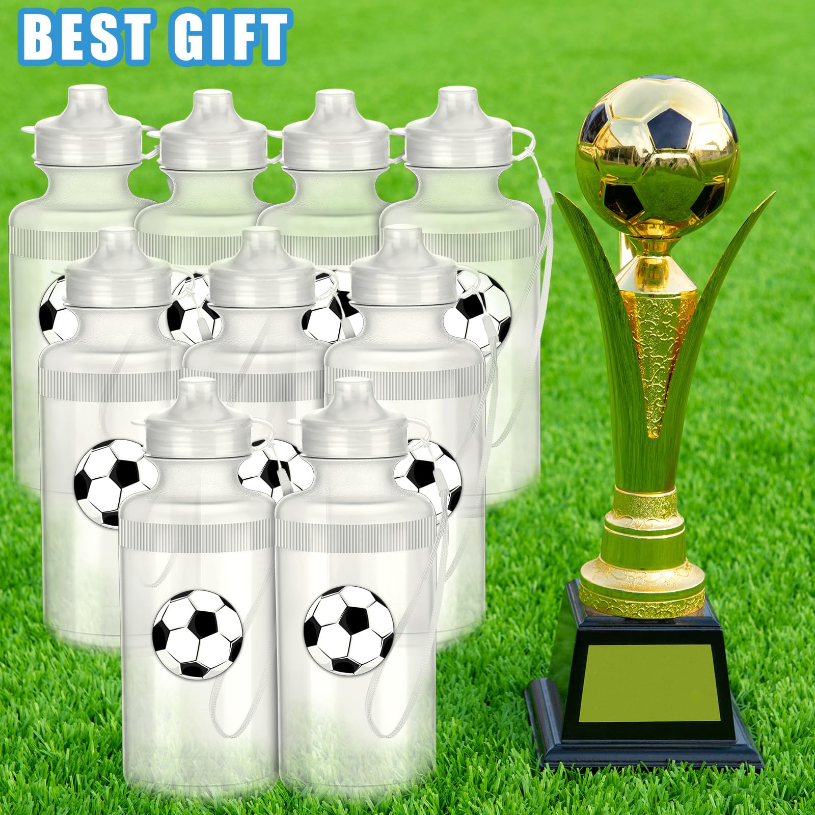 Zubebe 36 Pcs Sports Water Bottles Bulk Squeeze Reusable Bpa-free Plastic Water Bottles End of the Year Gifts Summer Gifts for Students School Travel Hiking Cycling Event Team Gift(Clear White)