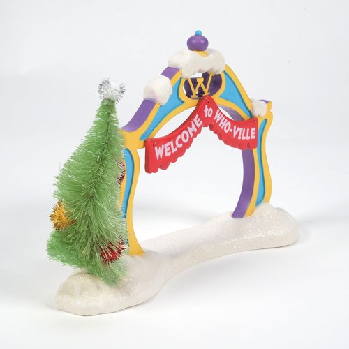 Department 56 Dr. Seuss Grinch Village Accessories Who-Ville Archway Figurine, 5.63 Inch, Multicolor