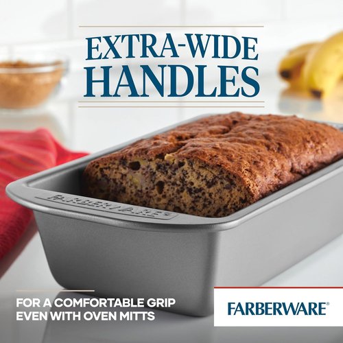 Farberware Bakeware Nonstick Meatloaf Pan Set - Two 9-Inch x 5-Inch Gray Pans