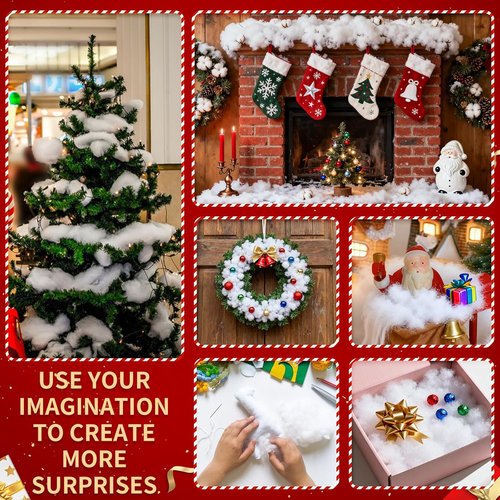 Fluffy Fake Snow by [Brand Name] - Soft, White Artificial Snow for Christmas Decor | 7 Ounce
