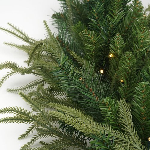 Prelit Christmas Garland 9ft with 50 LED Lights, Battery Opreated Christmas Decor Timer for Mantle Staircase Indoor and Outdoor Prelight Xmas Garland