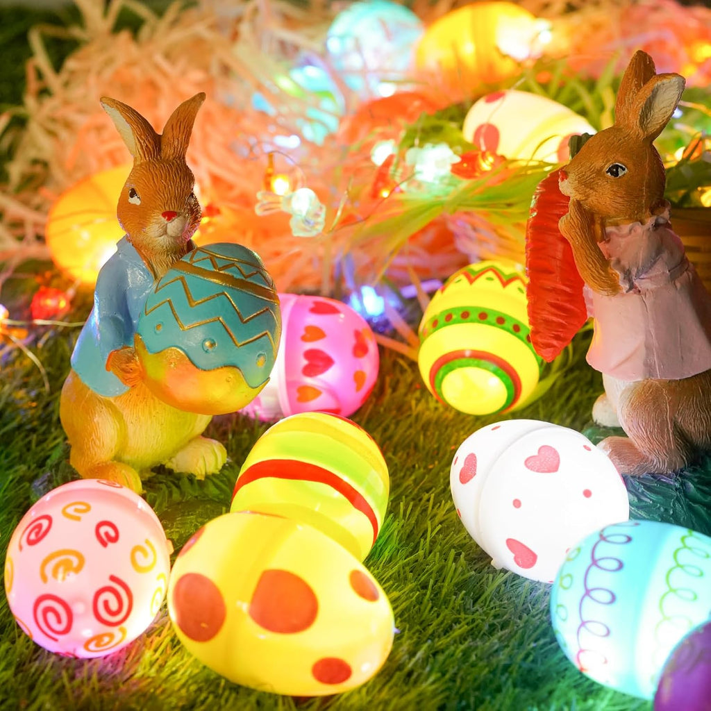 Skiennix 7Ft Fairy Lights - 12 Pack Battery Operated 20 LED Easter String Lights for Spring Decor