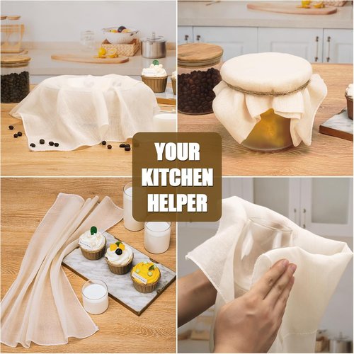 Grade 100 Cheese Cloths by [Brand Name] - 6PCS Reusable 20x20 Inch Unbleached Cotton for Cooking & Cheese Making