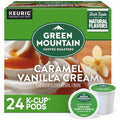Green Mountain Coffee Roasters Caramel Vanilla Cream | Flavored Light Roast K-Cup Pods - 24 Count