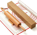 Classic Wood Rolling Pin - Premium Wooden Baking Roller for Pizza, Cookies & Bread | 17 Inch