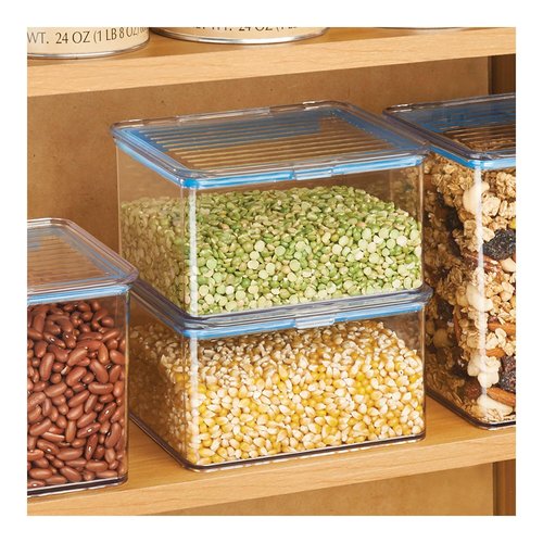 iDesign Small Food Storage Box with Airtight Seal for Kitchen or Pantry Storage - Set of 2 - Clear