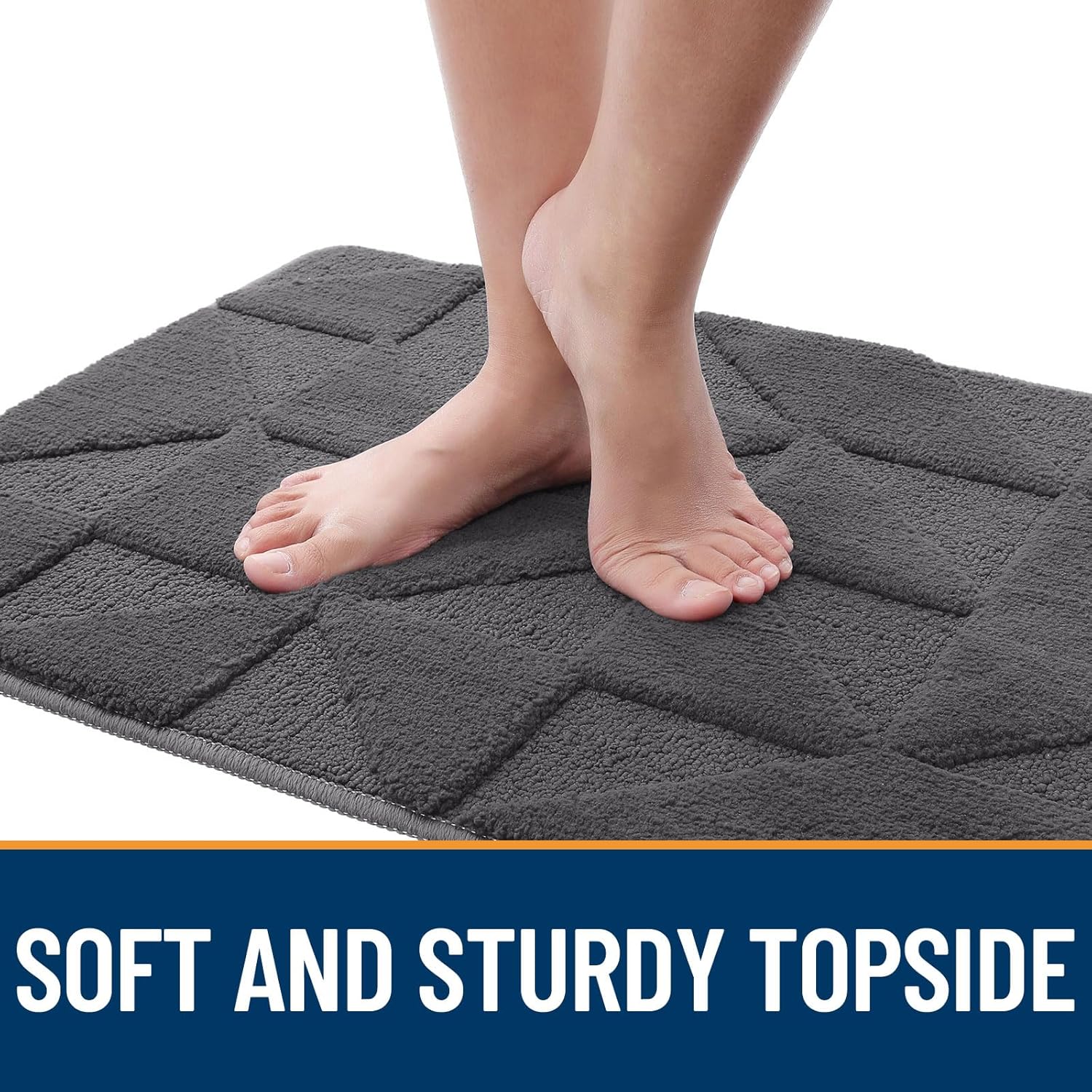 OLANLY Indoor Door Mat - Non-Slip, Absorbent & Washable | Low-Profile Entryway Doormat (32x20 inches, Dark Grey)