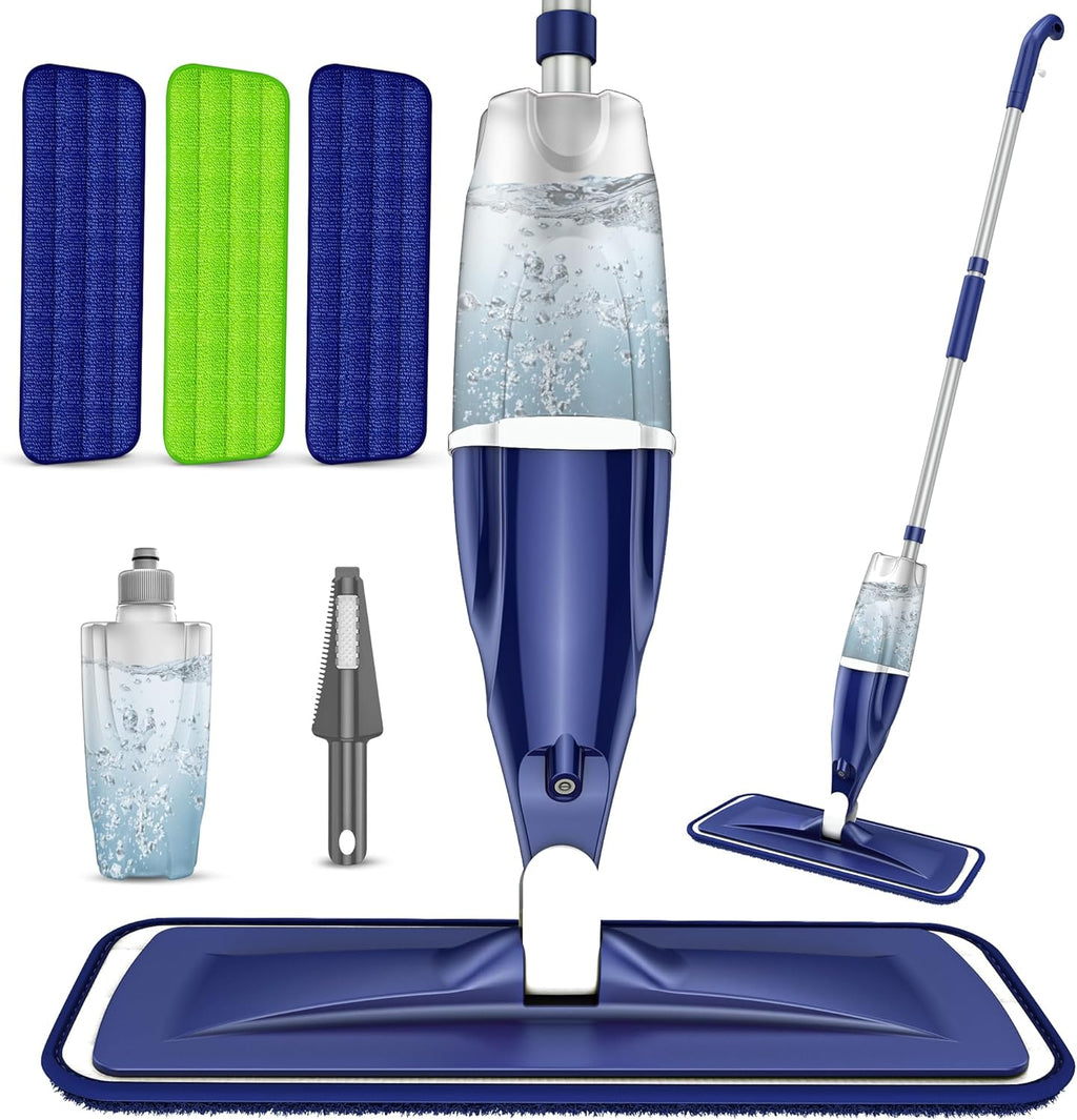 Skiennix Microfiber Spray Mop - Versatile Wet/Dry Floor Cleaner with 3 Reusable Pads | Ideal for Tile, Wood, and Laminate