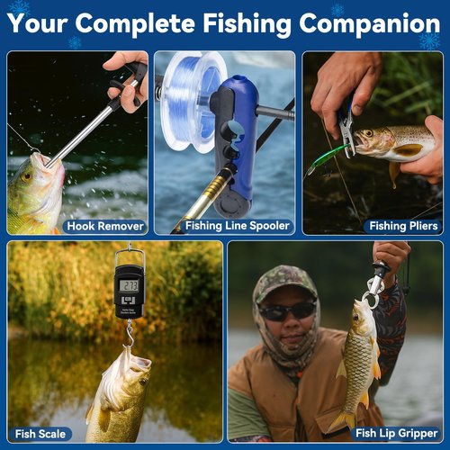 Fishing Advent Calendar 2025 Men Teen Boys, 24 Days Countdown to Christmas Calendar with Assorted Fishing Accessories Surprise Gifts for Father Brother Husband