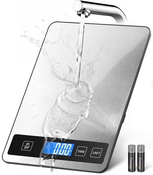 Food Scale - Skiennix 15kg/33lb Digital Kitchen Scale with LCD Display & Tare Function | Easy Clean Stainless Steel