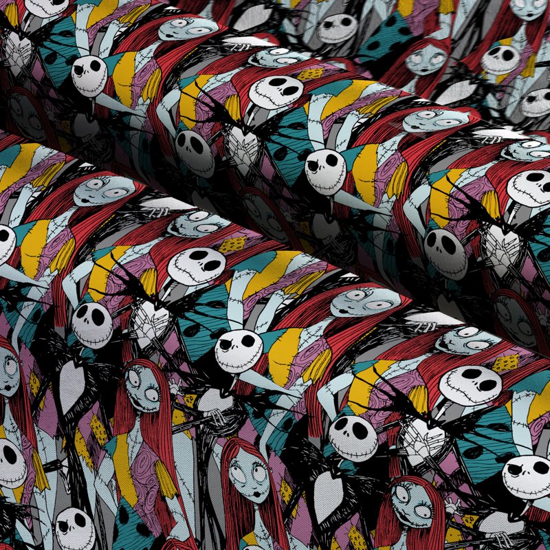 2 Pack Cotton Fabric 18x21 Inches for Sewing & Craft Projects - Multi-Color Jack Sally Design