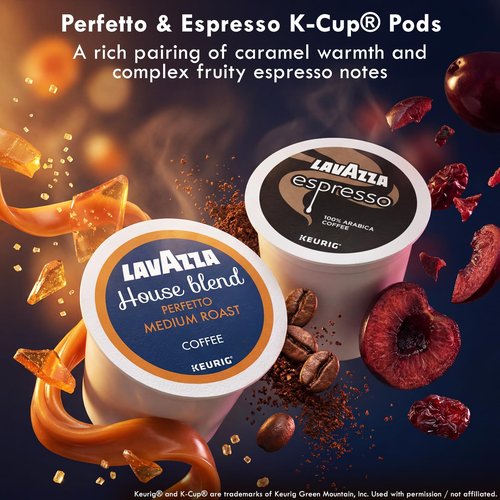 Lavazza K-Cup Coffee Pods Variety Bundle for Keurig Brewers – Light & Medium Roast, Single-Serve K-Cup Coffee Pods, 40 Count Assorted Flavors (10 Dolcevita Classico, 10 House Blend Perfetto, 10 Costiera Gran Aroma, & 10 Espresso)
