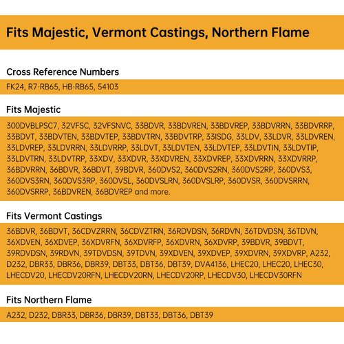 Hongso FK24 Fireplace Blower KIT Replacement for Majestic 36BDVRRN 36BDVR 36BDVT 39BDVR 32VFSC 33BDVR, Vermont Castings, Northern Flame, Rotom R7-RB65 HB-RB65, Majestic Fireplace Blower Fan 54103