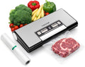 NutriChef Vacuum Sealer Machine - 80kPa Food Sealer with Cutter & Storage | Includes 1 Bag Roll & 5 Vacuum Bags for Freshness