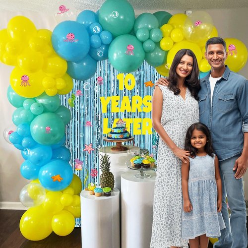 Custom Age Numbers 25 Years Later Birthday Banner Under The Sea Party Decorations – Whats Funnier Than 24 25th 10th Birthday Decorations,Bubble Jellyfish Coral Stickers And Fringe Curtains Backdrop