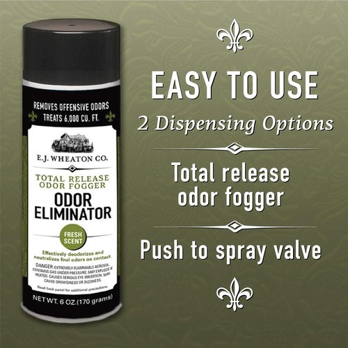 E.J. Wheaton Odor Eliminator, Total Release Odor Fogger, 3 Pack, Effectively Deodorizes and Neutralizes Foul Odors on Contact, Fresh Scent (6 OZ)