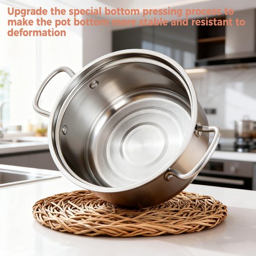 4L/4.2Qt Deep Frying Pot with Basket, Multi-Functional Stainless Steel Stove Top Deep Fryer Pot with Basket and Lid & Oil Strainer For Frying, Stewing, Boiling for Home Use