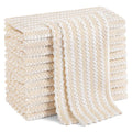 Homaxy 12 Pack Kitchen Dish Cloths, Ultra Soft and Absorbent Dish Towels, Reusable Fast Drying Microfiber Cleaning Cloth, Coral Velvet Wave Design No-lint, 10 x 10 inches, Beige