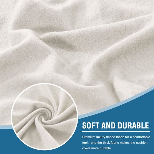 H.VERSAILTEX 100% Waterproof Couch Covers for 3 Cushion Couch Stretch Sofa Cushion Covers Slipcovers - Thick Dual Fleece Fabric (3 Pieces, Ivory)