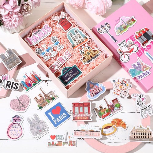 Konohan 30 Pcs Paris Souvenirs Gifts Paris Magnet for Refrigerator City Magnetic Refrigerator Stickers for Home Decoration