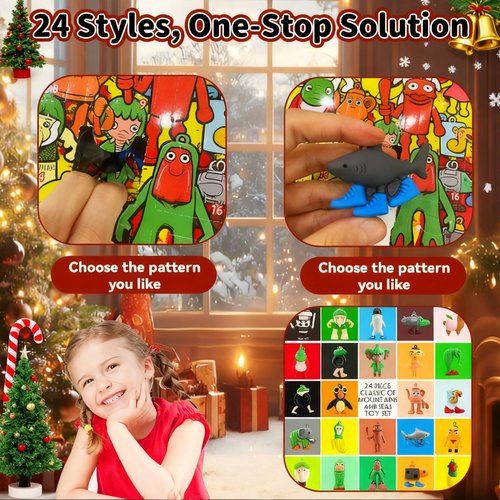 Advent Calendar 2026 for Kids,24 Days of Surprise Countdown Calendar with 24pcs figurines for Boys & Girls,Gifts for Valentine's Day Easter, Fun Christmas Party Favors for Kids