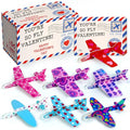 Gerigity Valentines Day Cards for Kids - 28 Pack Airplane Valentines Day Cards for Kids with Foam Airplanes, Valentines Gifts, Perfect School and Classroom Valentines Exchange Gifts