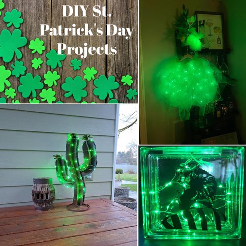 Beingreat 2 Pack USB Plug-in Fairy Lights, 33ft 100 Mini LED String Lights with Black Green Wire for Bedroom Wedding St. Patrick's Day Christmas Party DIY Crafting, Green