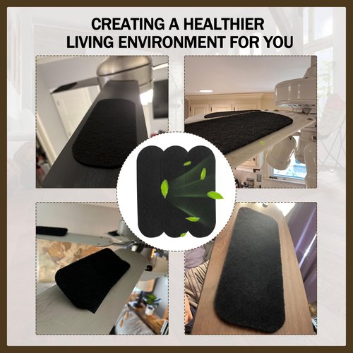 Ceiling Fan Filters | Ceiling Fan Filters for Blades, Activated Carbon Ceiling Fan Filters, Easy Stick on the Top of the Ceiling Fan Blades (10-Count)