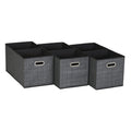 Household Essentials, Black Mix 6 Pack Fabric Storage Bins with Handle