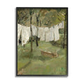 Stupell Industries Classic Clothesline Yard Scene Giclee Framed Wall Art, Design by Lettered and Lined