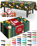 Pureegg Disposable Plastic Tablecloths - Sturdy Leakproof Covers for Parties & Weddings | 54 x 108 Inch, Christmas Green (8 Pack)