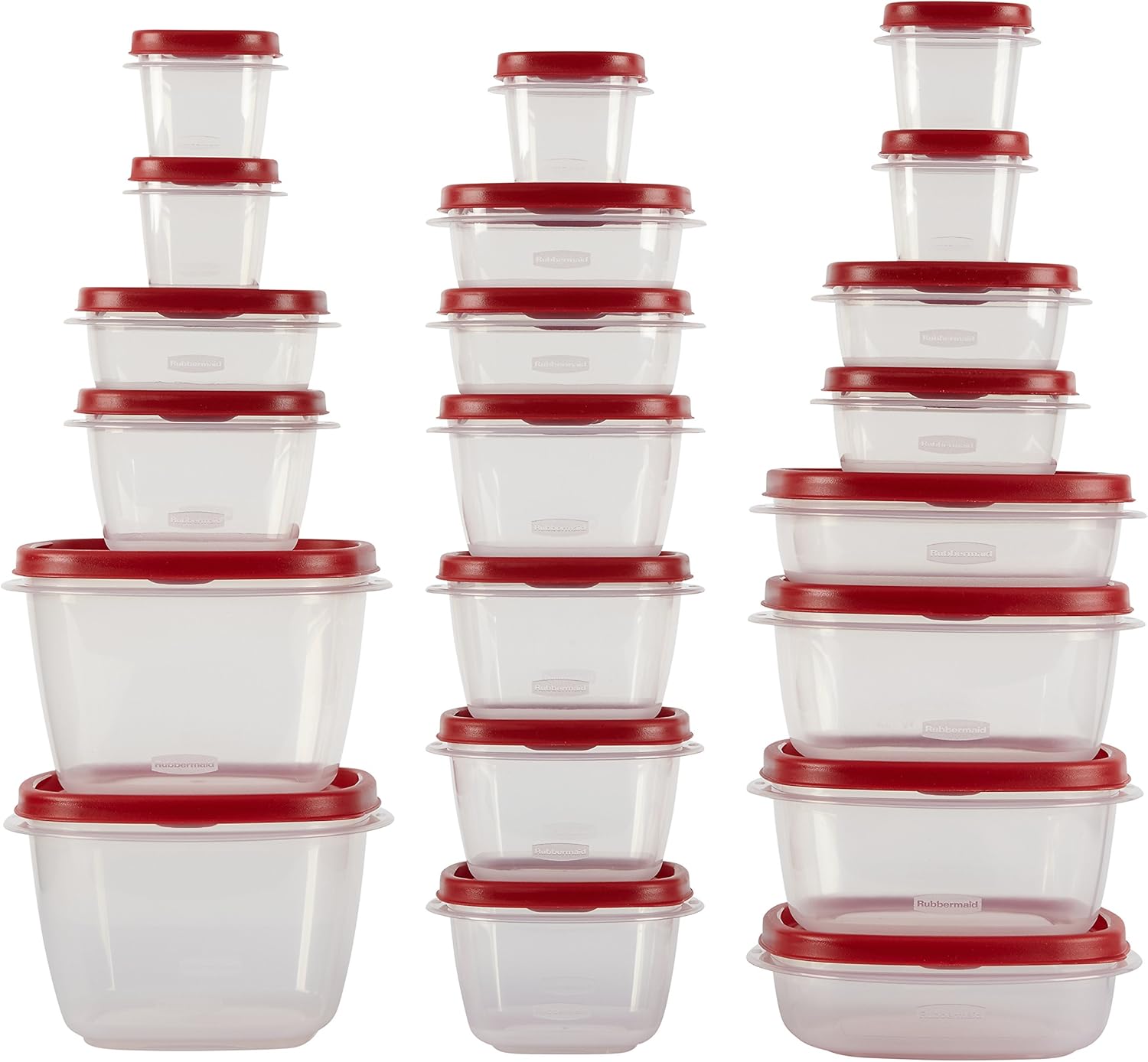 Rubbermaid Easy Find Lids | 42-Piece Food Storage Container Set in Racer Red - Organized & Convenient