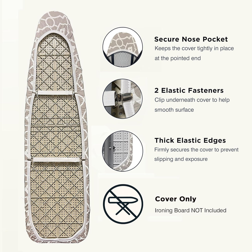 UniSimp Ironing Board Cover - Extra Thick Natural Cotton, Scorch & Stain Resistant | 15"x54" Size