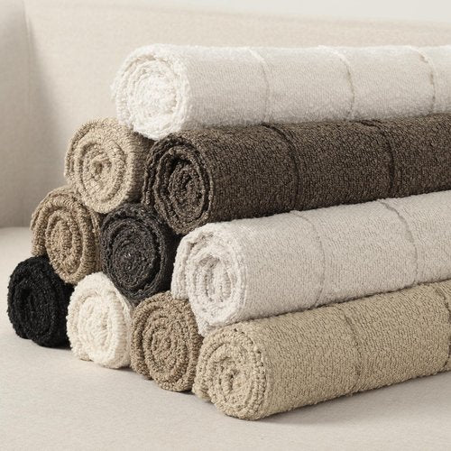 YCOLL Textured Boucle Throw Pillow Covers 20x20 Pack of 2 - Soft Neutral Striped Cushion Covers, Cozy Accent Decorative Pillow Covers for Couch, Sofa, Bed, Living Room (Beige)
