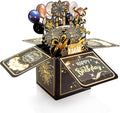 Surprise Pop Up Birthday Cards - Unique 3D Handmade Greeting Card for Adults & Kids | Black Design