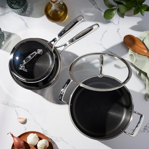 Henckels Paradigm Ceramic Pot Set - 6-Piece Stainless Steel Dual Performance Cookware