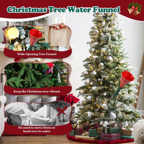 Christmas Tree Watering Funnel – 39 Inch Adjustable 3-Section Design, Reusable & Spill-Free, Easy Watering for Real Christmas Trees