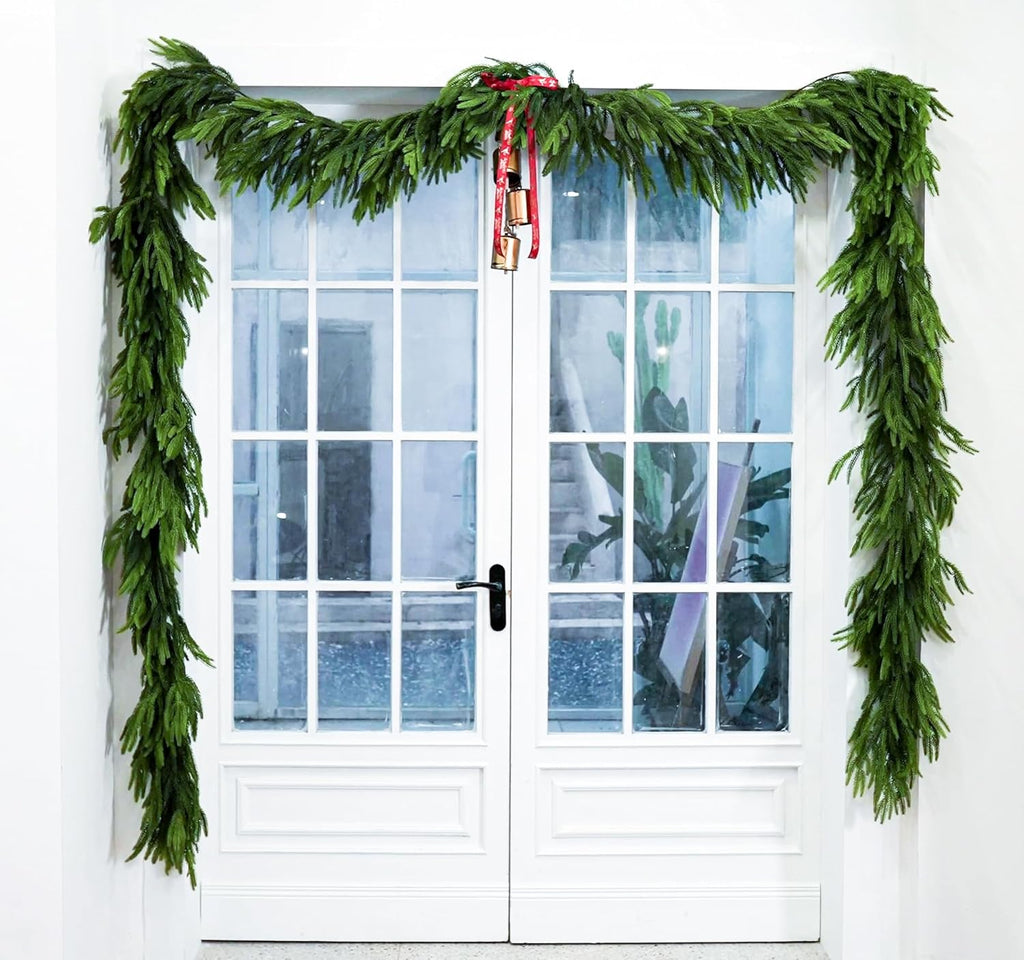 Norfolk Pine | 6 Ft Realistic Christmas Garland - Faux Winter Decor for Mantle, Table, Stairs & More
