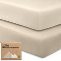 KeaBabies Waterproof Baby Crib Sheets - 2-Pack Fitted Bamboo Toddler Bed Sheets, 52x28, Soft Ecru