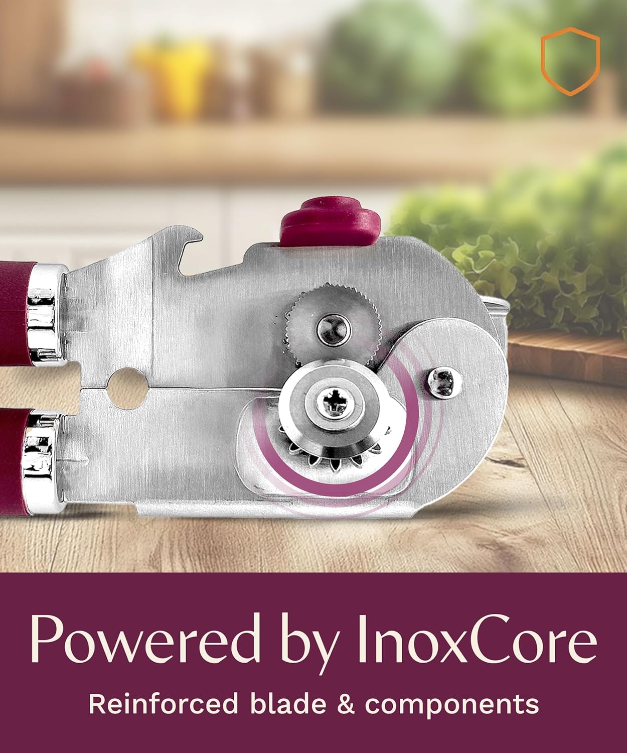 Skiennix Premium Multifunction Magnetic Can Opener - Heavy Duty Stainless Steel with Easy Turn Knob, Mauve